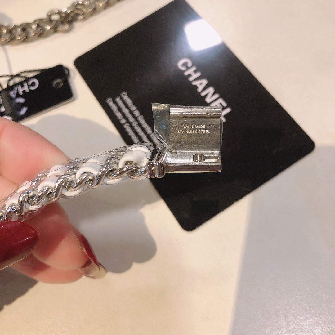 CHANEL Première 高仿白陶女錶 銀鏈皮編設計｜歐美奢侈品精品推薦