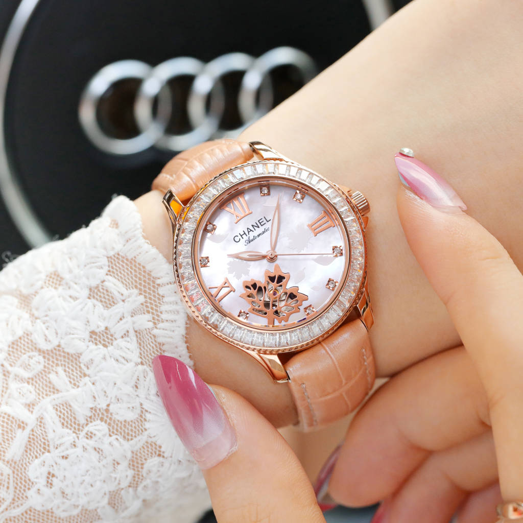 CHANEL Première山茶花鏤空玫瑰金女錶 高仿自動機芯奢華款