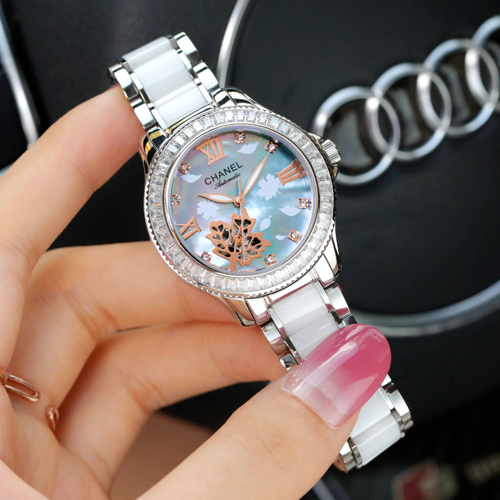 CHANEL J12山茶花高仿白陶瓷女錶 銀色花瓣鏤空款｜歐美奢侈品精品推薦