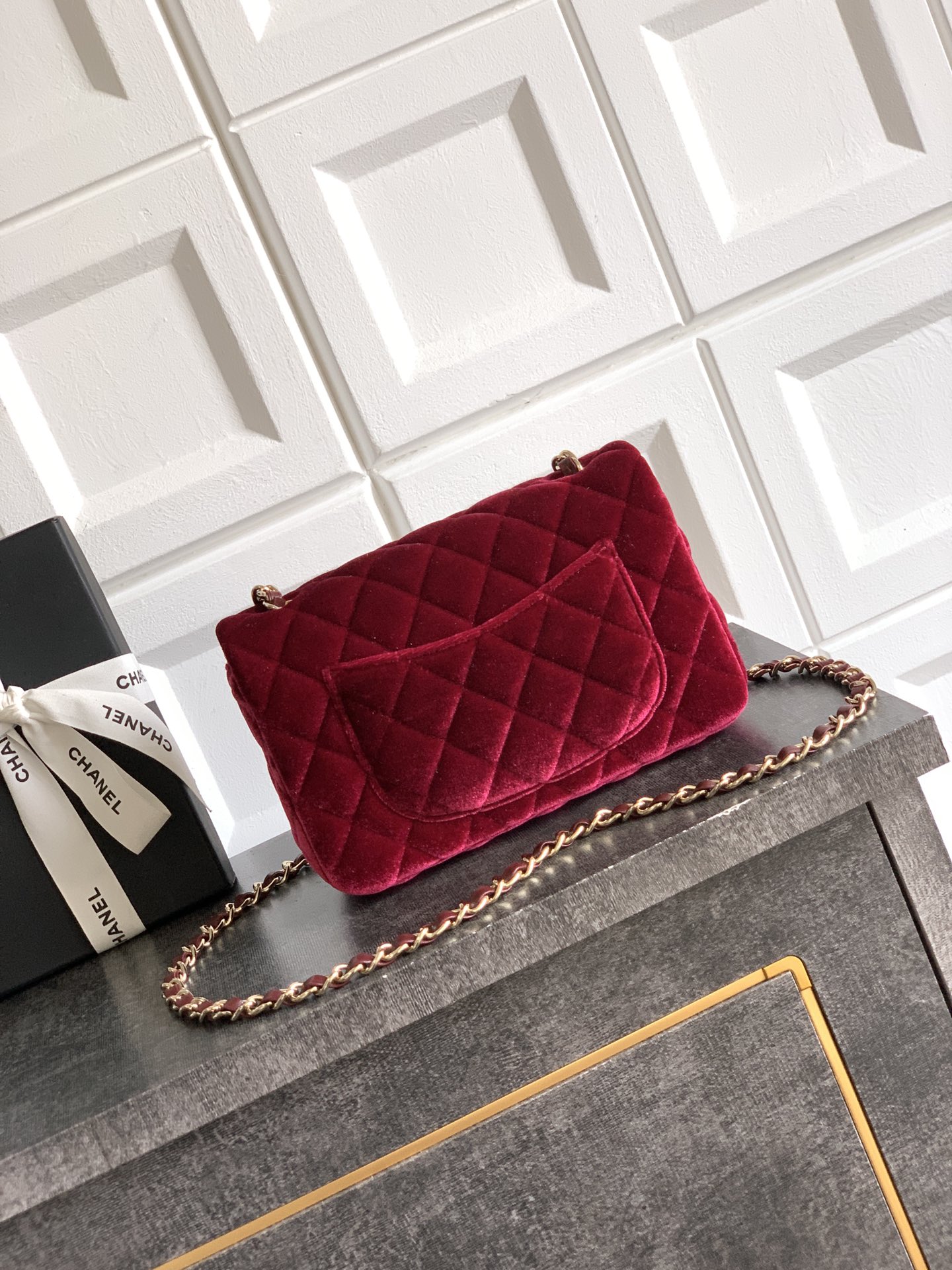 CHANEL 高仿 2.55 絨面紅酒色鏈條包 經典雙C復古奢華精品女包｜歐美奢侈品精品推薦