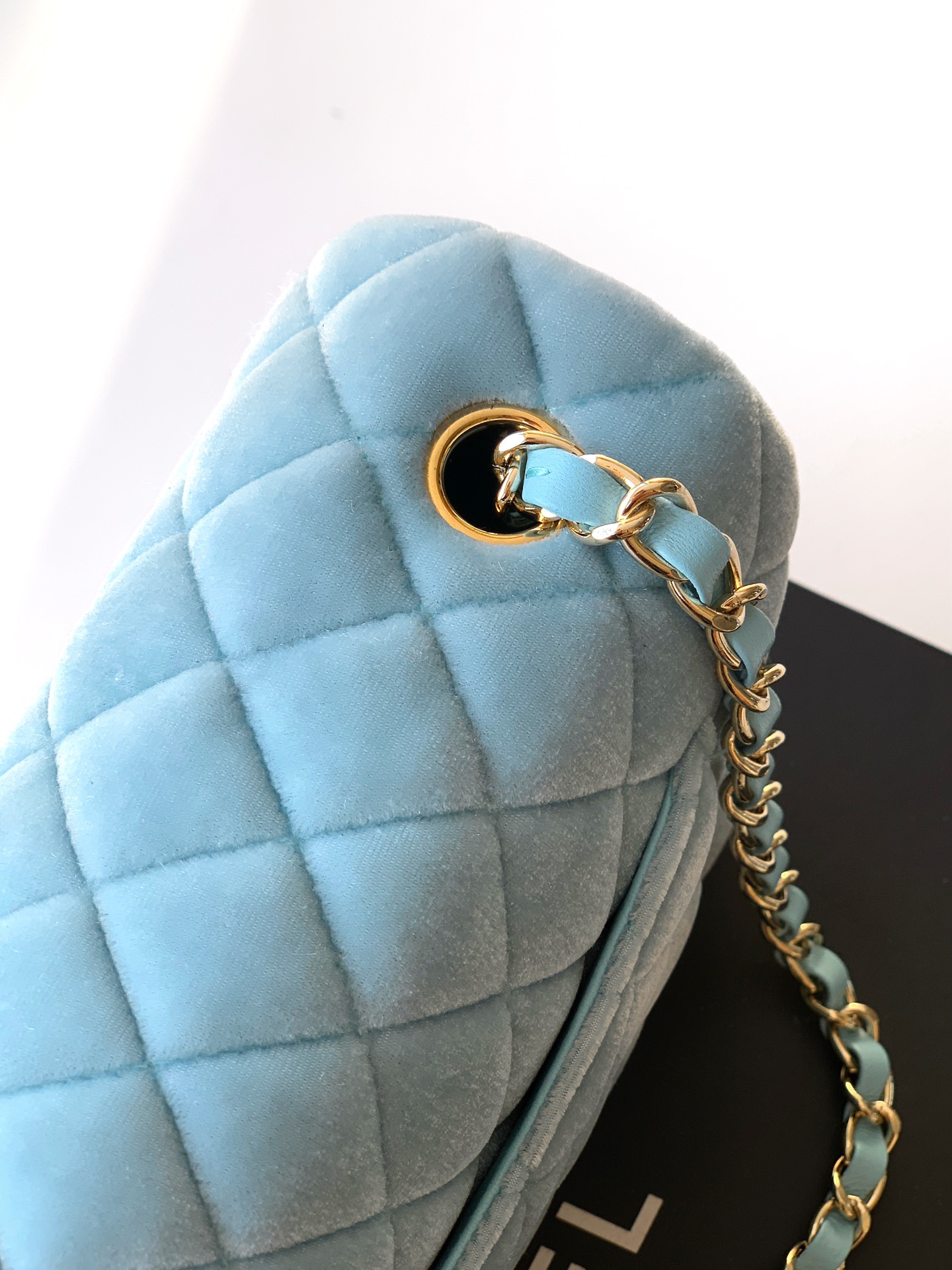 CHANEL 原單 2.55 天藍色絨面鏈條包 清新優雅精品女包 法式質感首選｜歐美奢侈品精品推薦