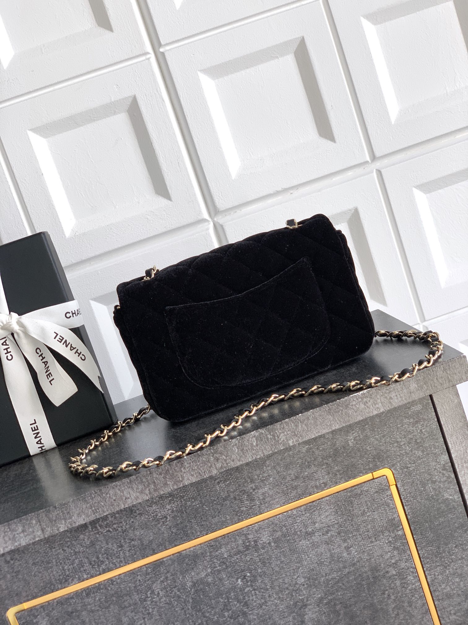 CHANEL 高仿 2.55 黑色絨面菱格鏈條包 經典雙C復古奢華氣質女包｜歐美奢侈品精品推薦