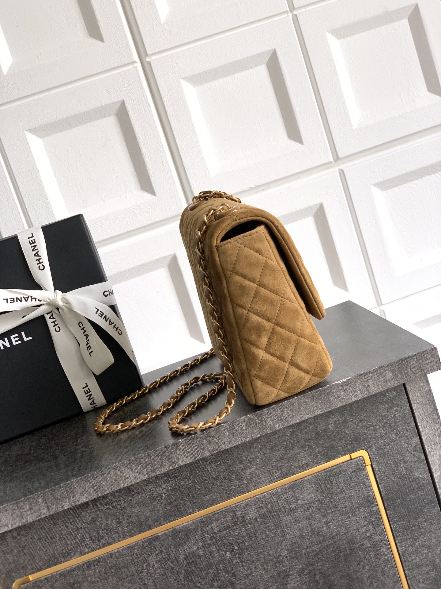 CHANEL 高仿 2.55 焦糖棕絨面菱格鏈條包 復古奢華氣質女包｜歐美奢侈品精品推薦