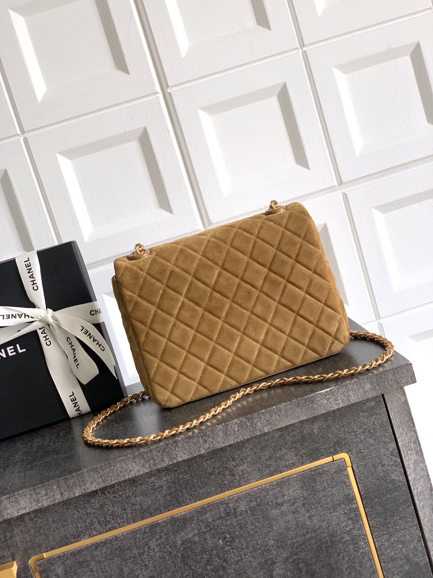 CHANEL 高仿 2.55 焦糖棕絨面菱格鏈條包 復古奢華氣質女包｜歐美奢侈品精品推薦
