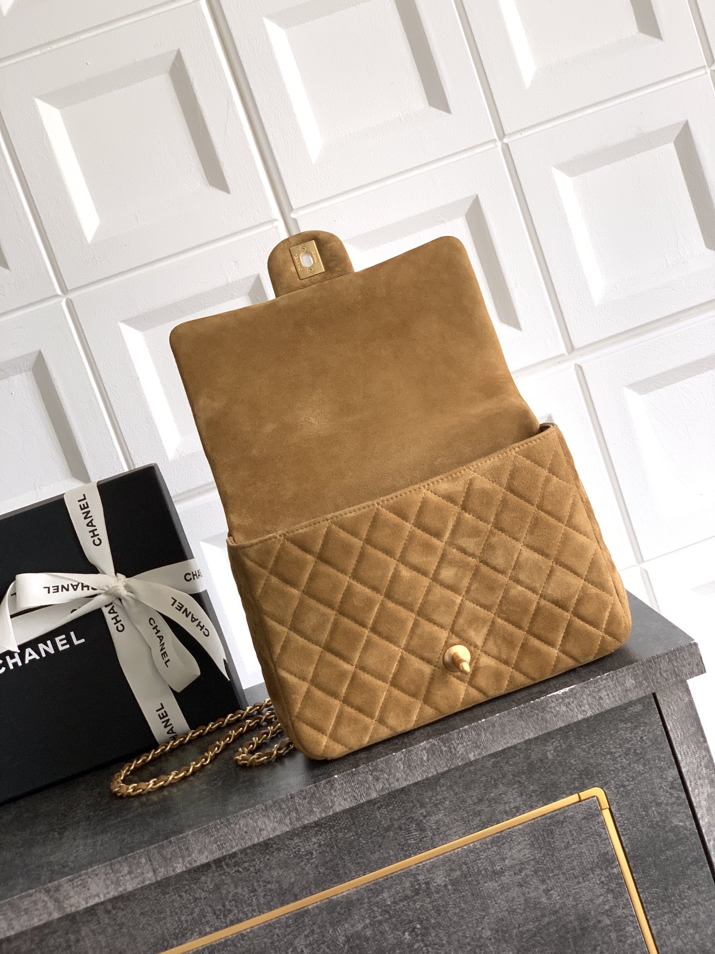 CHANEL 高仿 2.55 焦糖棕絨面菱格鏈條包 復古奢華氣質女包｜歐美奢侈品精品推薦