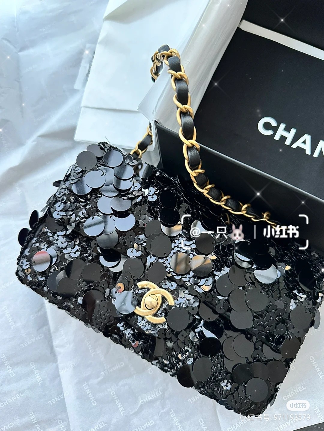 CHANEL 高仿 黑色亮片鏈條包 閃耀奢華質感派對精品女包｜歐美奢侈品精品推薦