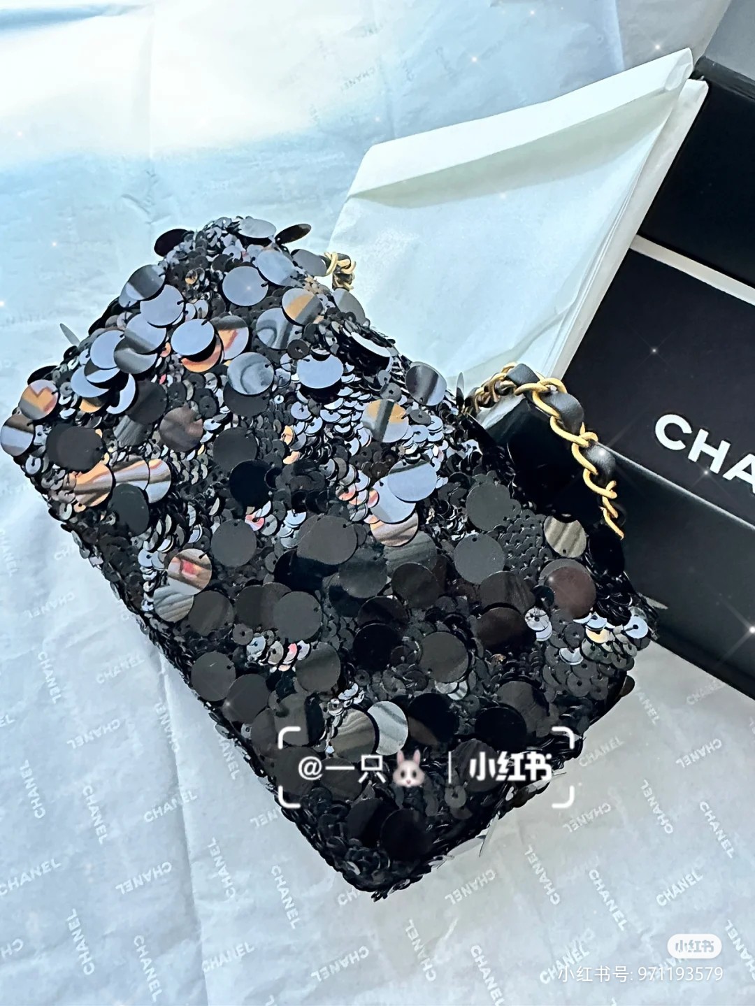 CHANEL 高仿 黑色亮片鏈條包 閃耀奢華質感派對精品女包｜歐美奢侈品精品推薦