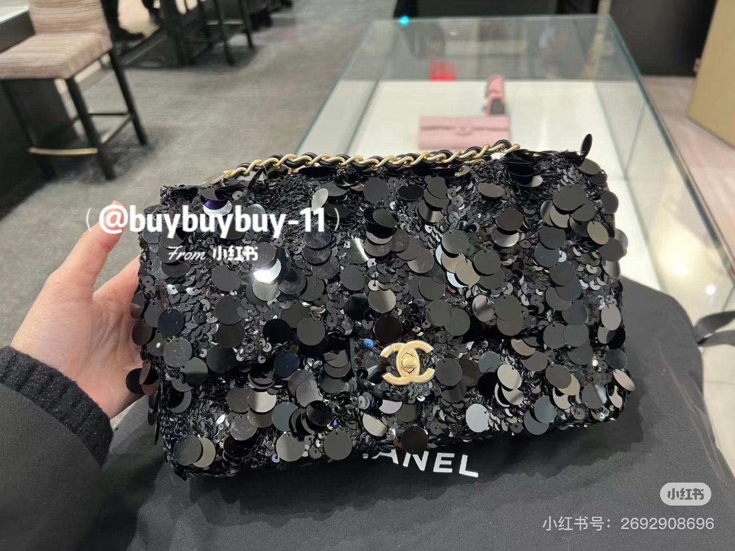 CHANEL 高仿 黑色亮片鏈條包 閃耀奢華質感派對精品女包｜歐美奢侈品精品推薦