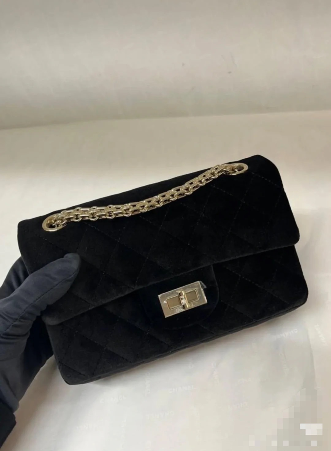CHANEL 高仿 2.55 黑色絲絨金鏈包 復古奢華高貴氣質女包｜歐美奢侈品精品推薦