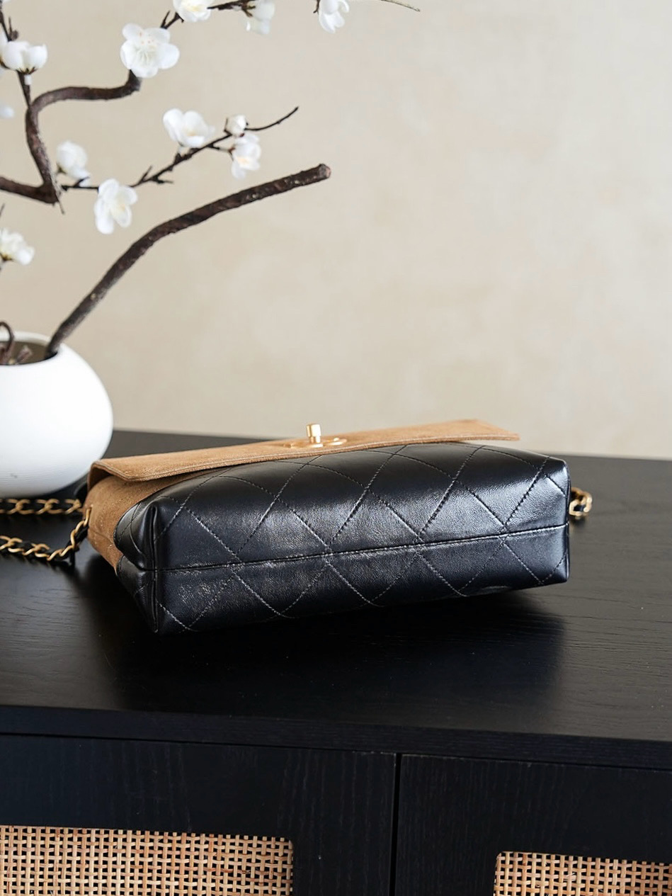 CHANEL 高仿 2.55 焦糖黑拼接手提鏈條包 經典雙色奢華百搭款｜歐美奢侈品精品推薦