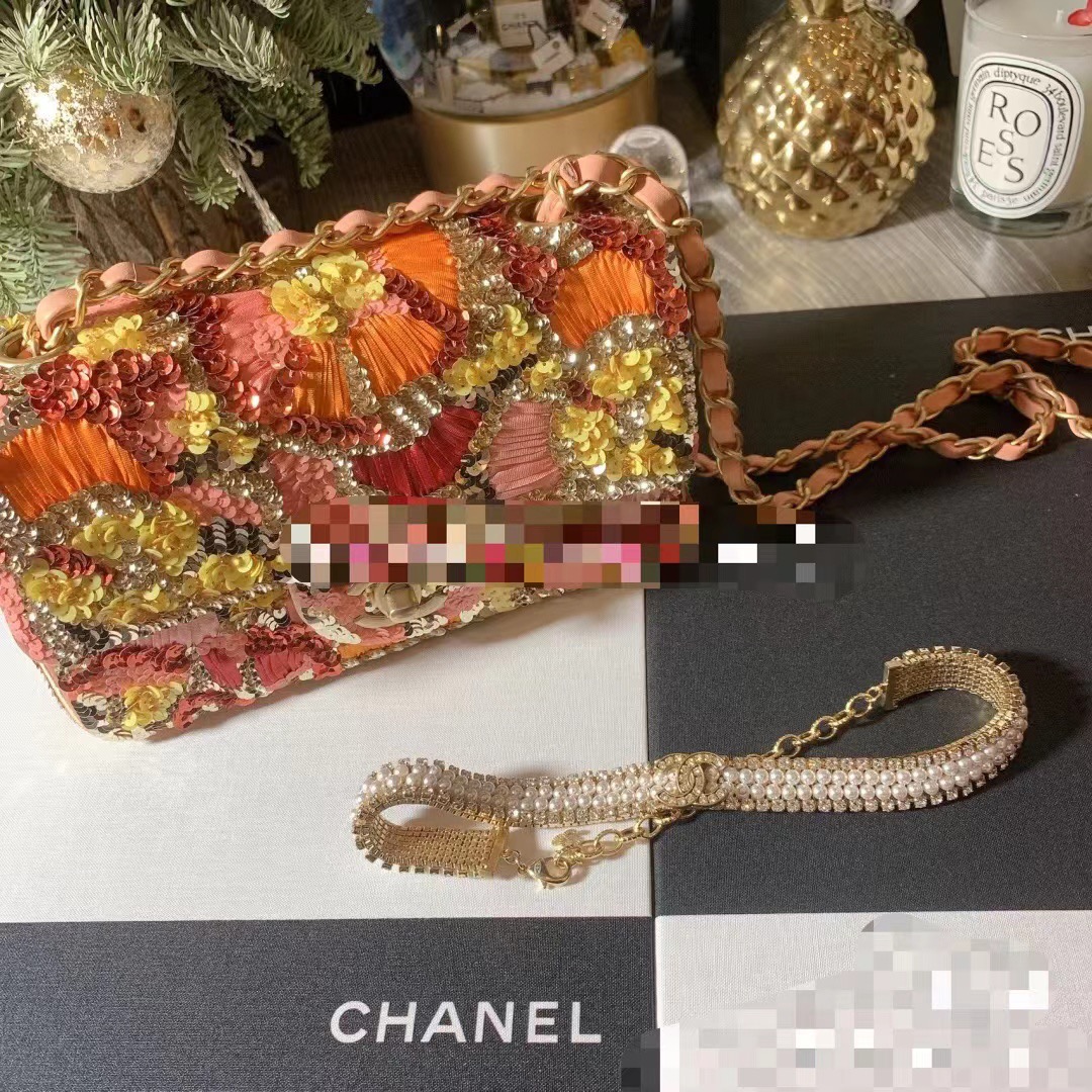 CHANEL 一比一 2.55 彩色亮片刺繡鏈條包 手工藝術設計限量女包｜歐美奢侈品精品推薦