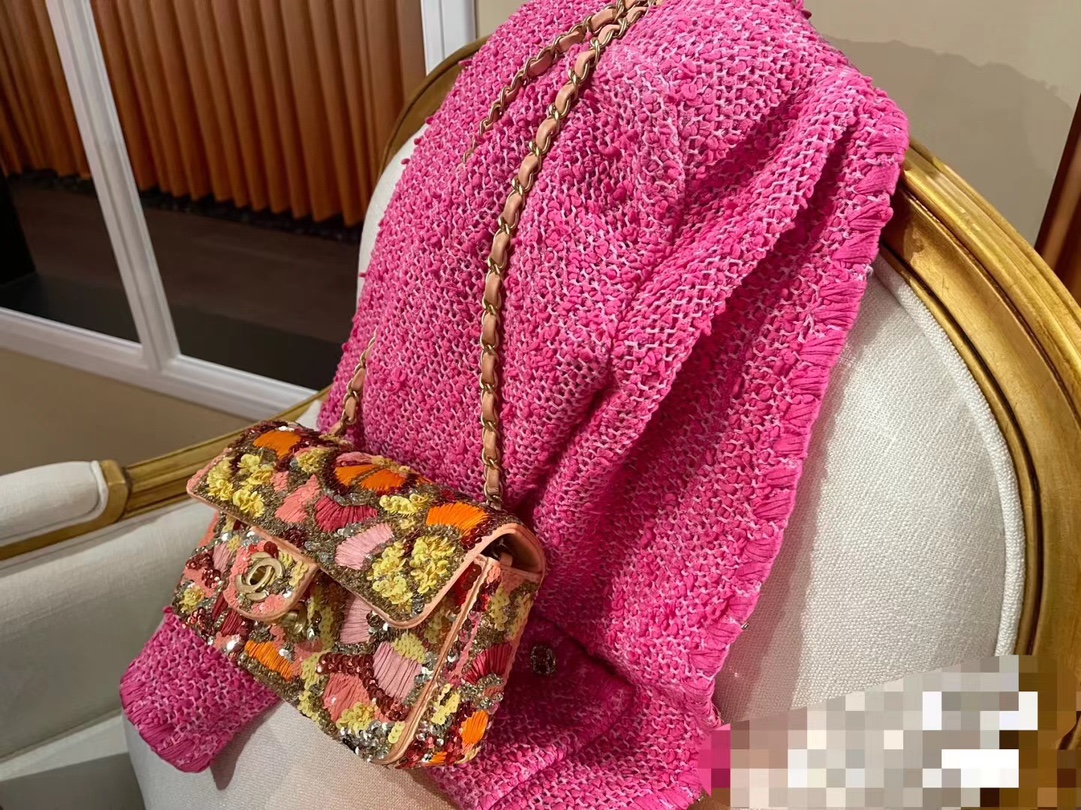 CHANEL 一比一 2.55 彩色亮片刺繡鏈條包 手工藝術設計限量女包｜歐美奢侈品精品推薦