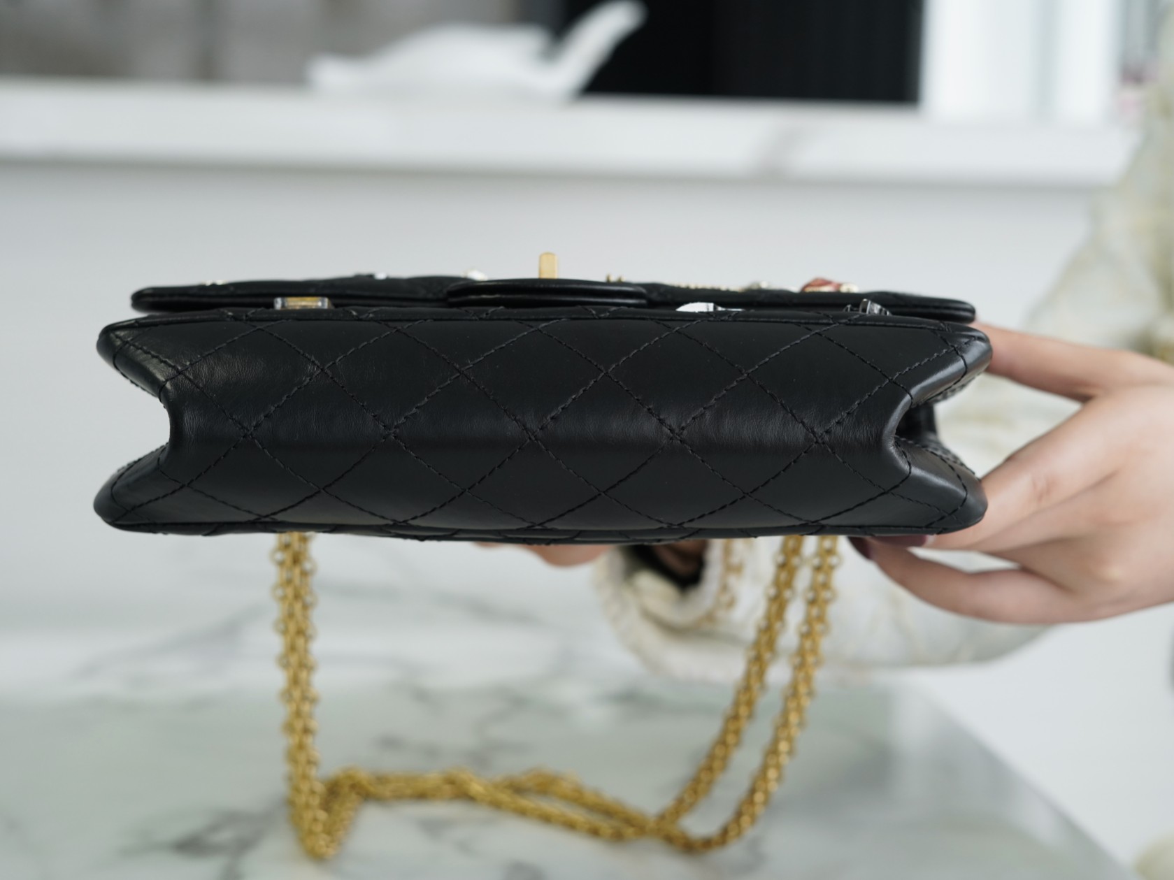 CHANEL 高仿 2.55 黑色徽章菱格鏈條包 法式復古精品設計女包｜歐美奢侈品精品推薦