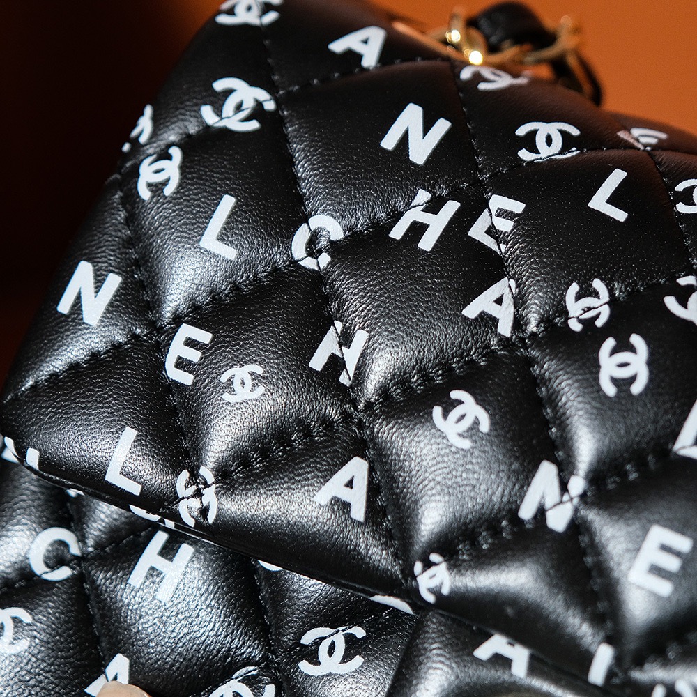 CHANEL 一比一 2.55 黑色字母印花鏈條包 時尚百搭精品包款｜歐美奢侈品精品推薦