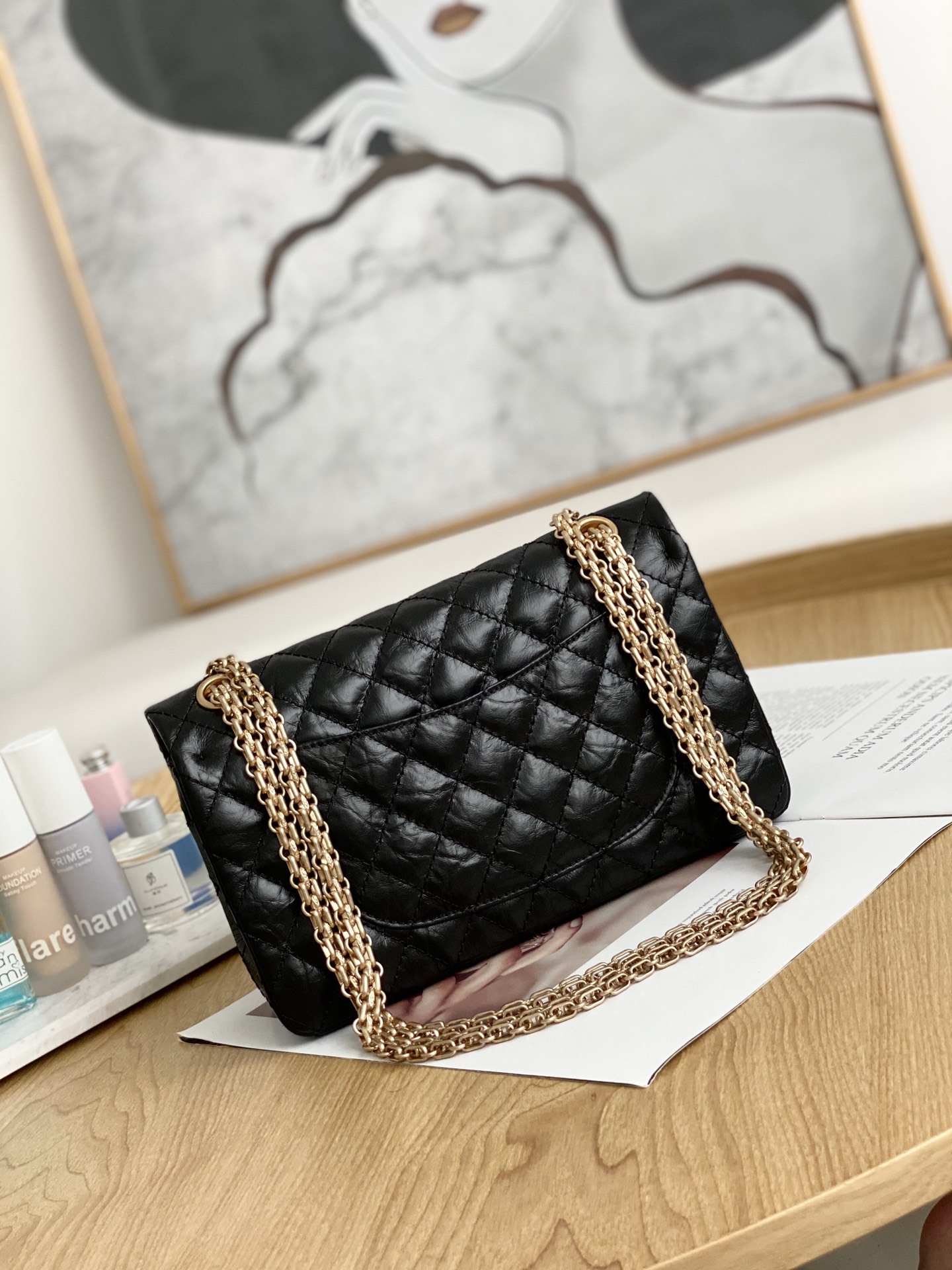 CHANEL 原單 2.55 黑色徽章滿飾鏈條包 復古高級時尚精品女包｜歐美奢侈品精品推薦