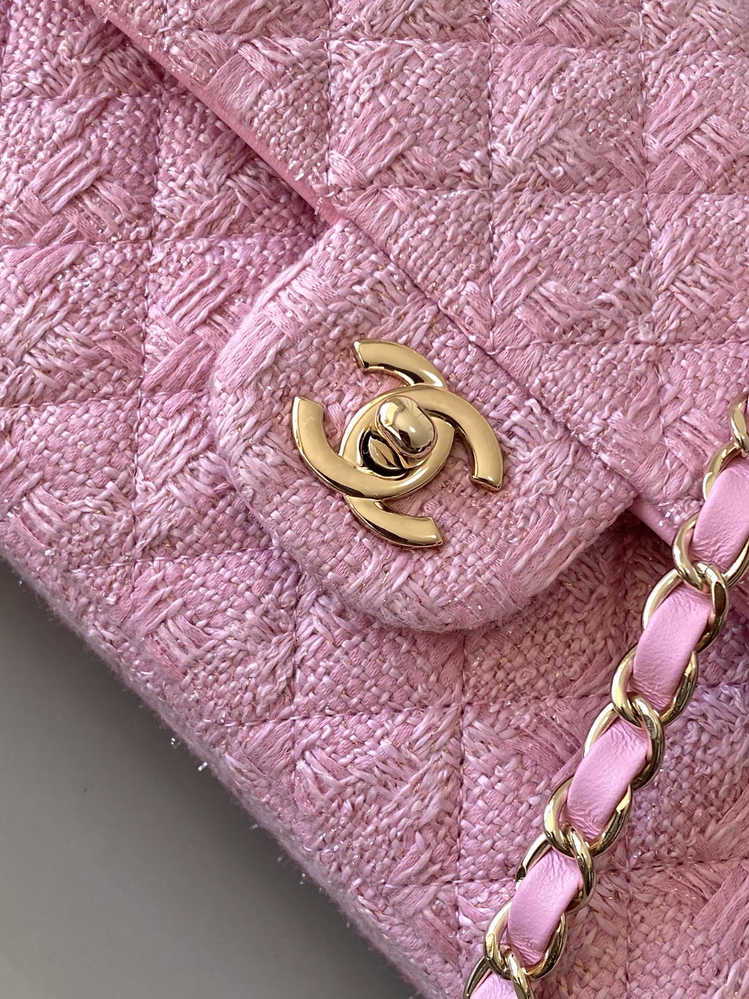 CHANEL 原單 2.55 粉色粗花呢菱格鏈條包 甜美氣質精品女包｜歐美奢侈品精品推薦