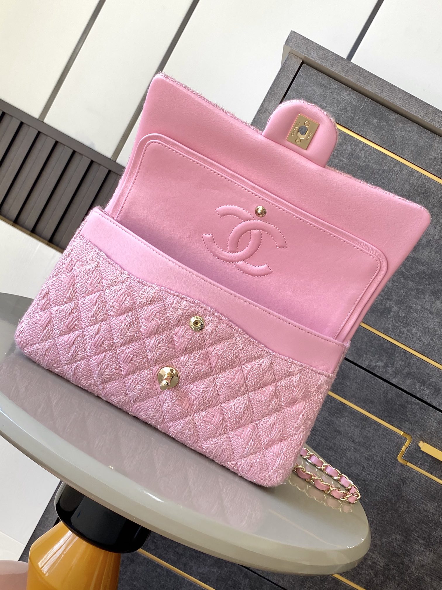 CHANEL 原單 2.55 粉色粗花呢菱格鏈條包 甜美氣質精品女包｜歐美奢侈品精品推薦