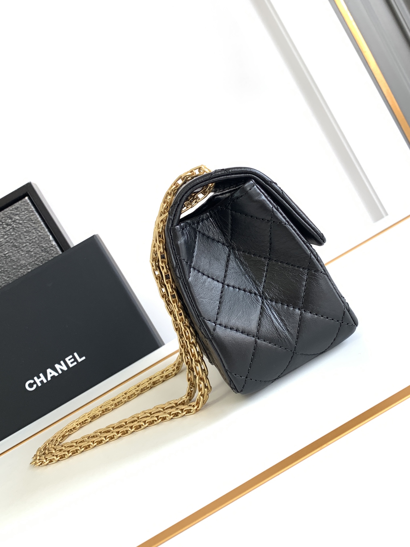 CHANEL 原單 2.55 黑色金扣菱格鏈條包 經典復古精品肩背包｜歐美奢侈品精品推薦