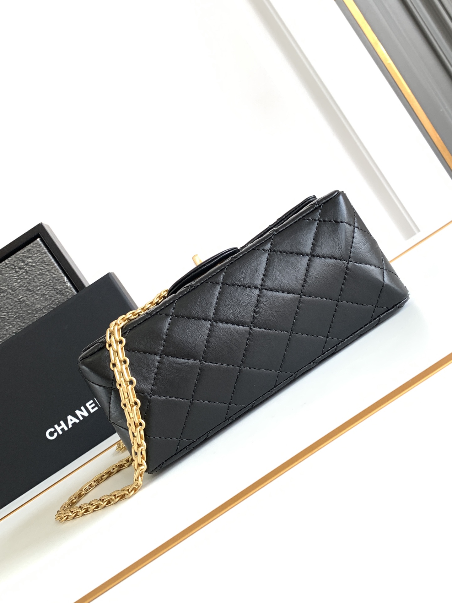 CHANEL 原單 2.55 黑色金扣菱格鏈條包 經典復古精品肩背包｜歐美奢侈品精品推薦