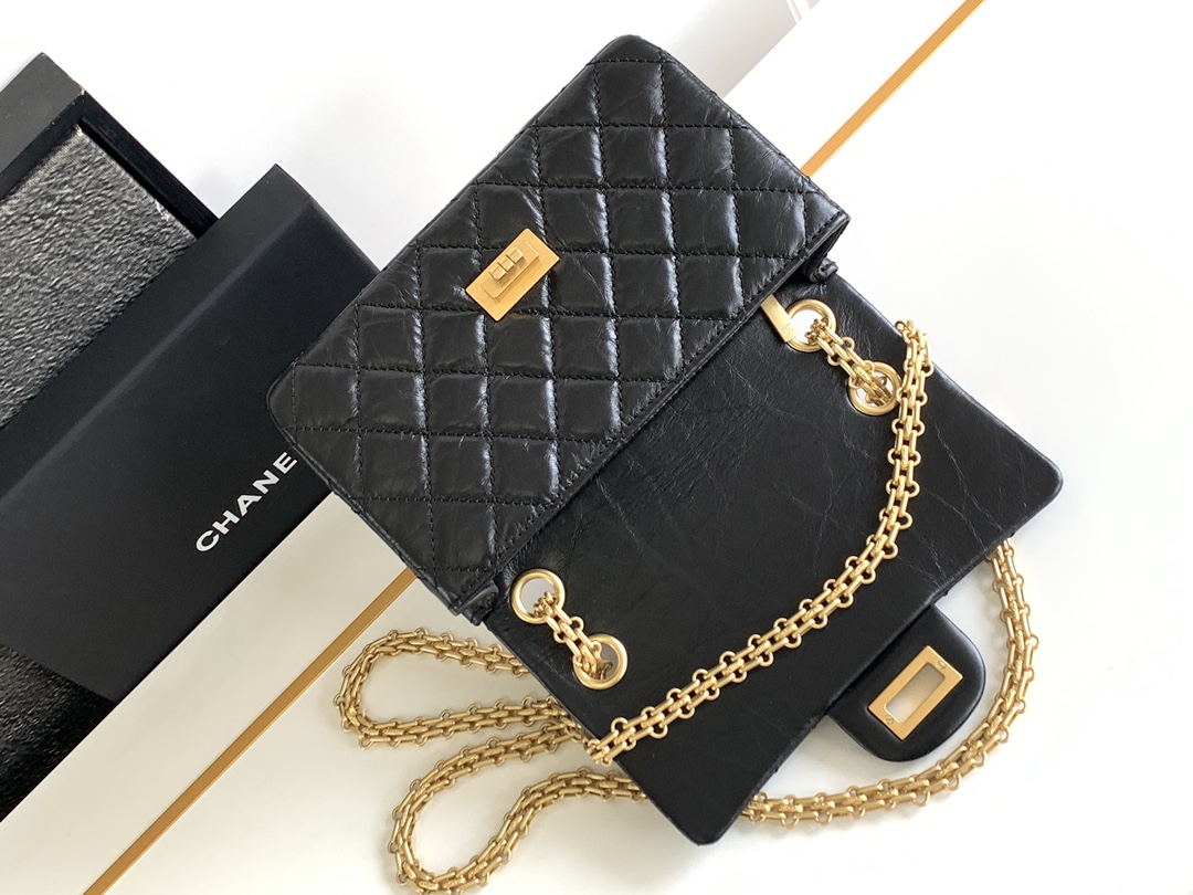 CHANEL 原單 2.55 黑色金扣菱格鏈條包 經典復古精品肩背包｜歐美奢侈品精品推薦