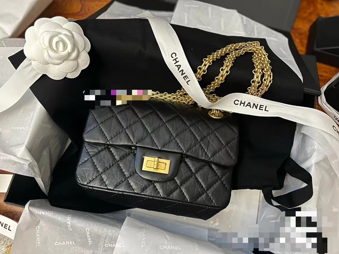 CHANEL A貨 2.55 黑色金扣菱格鏈條包 經典復古風手提肩背包｜歐美奢侈品精品推薦