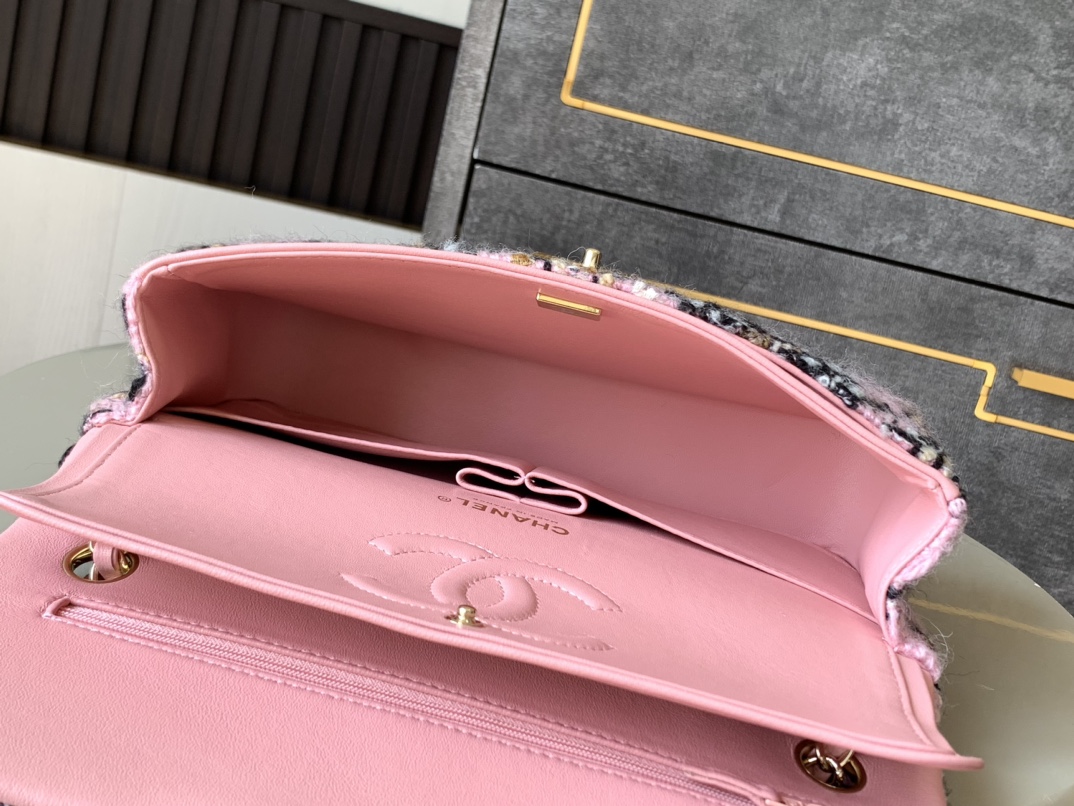 CHANEL 高仿 2.55 粉色花呢格紋鏈條包 時尚精品肩背包｜歐美奢侈品精品推薦