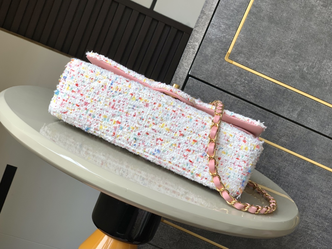 CHANEL 高仿 2.55 白色花呢繽紛鏈條包 春夏限定精品肩背包｜歐美奢侈品精品推薦