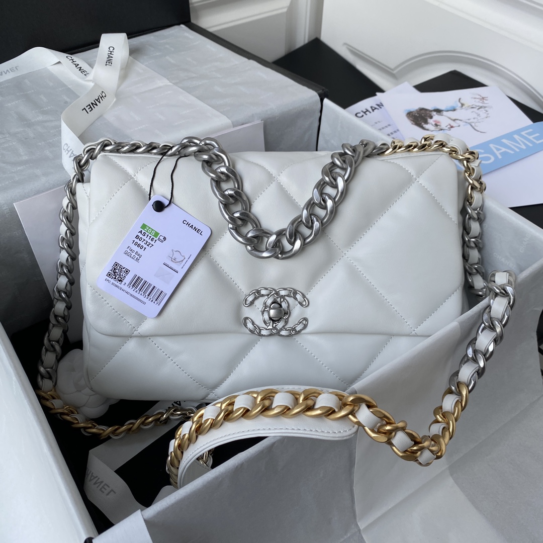 CHANEL 原單 2.55 白色雙色鏈條包 高質感羊皮鏈條肩背包