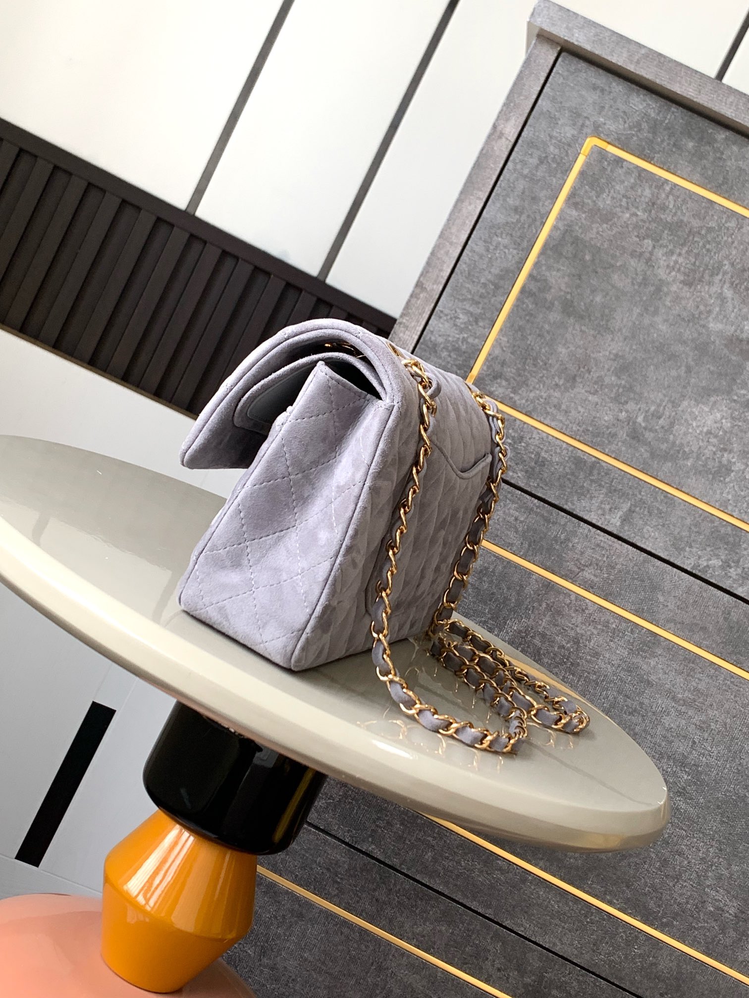 CHANEL A級版本 2.55 淺灰麂皮金鏈條包 優雅氣質菱格肩背包｜歐美奢侈品精品推薦