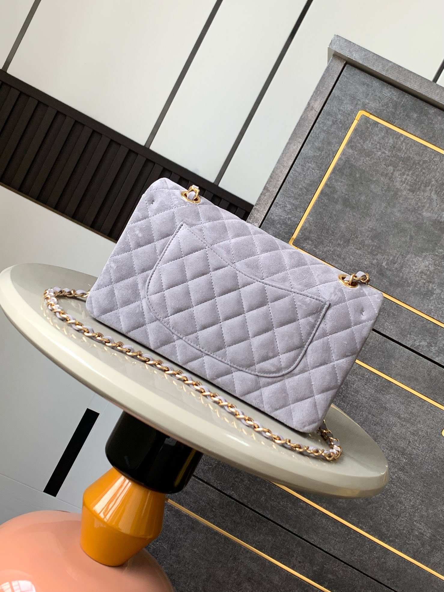 CHANEL A級版本 2.55 淺灰麂皮金鏈條包 優雅氣質菱格肩背包｜歐美奢侈品精品推薦