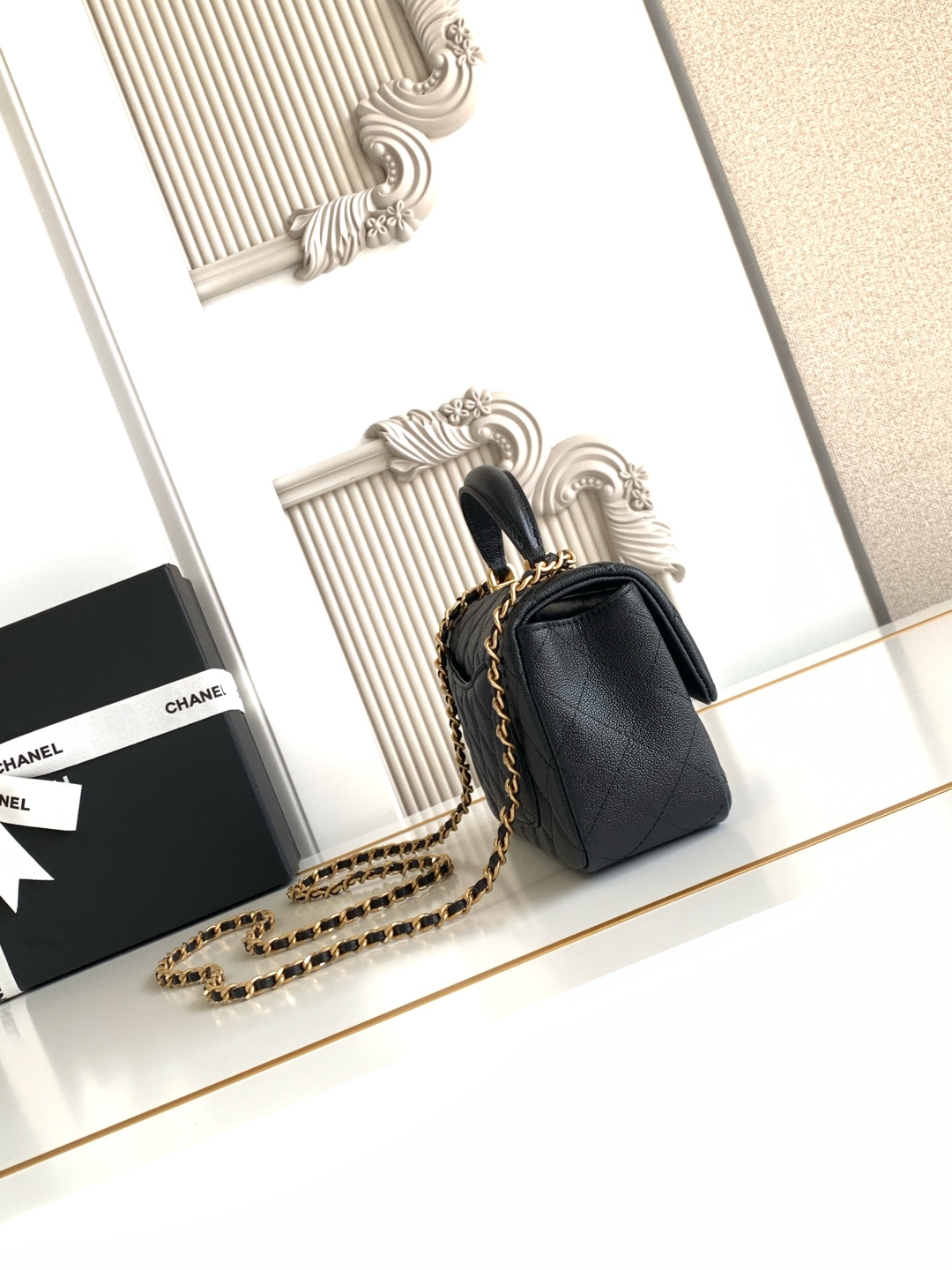 CHANEL 黑色菱格紋A貨口蓋包 小型手提鏈條包｜歐美奢侈品精品推薦