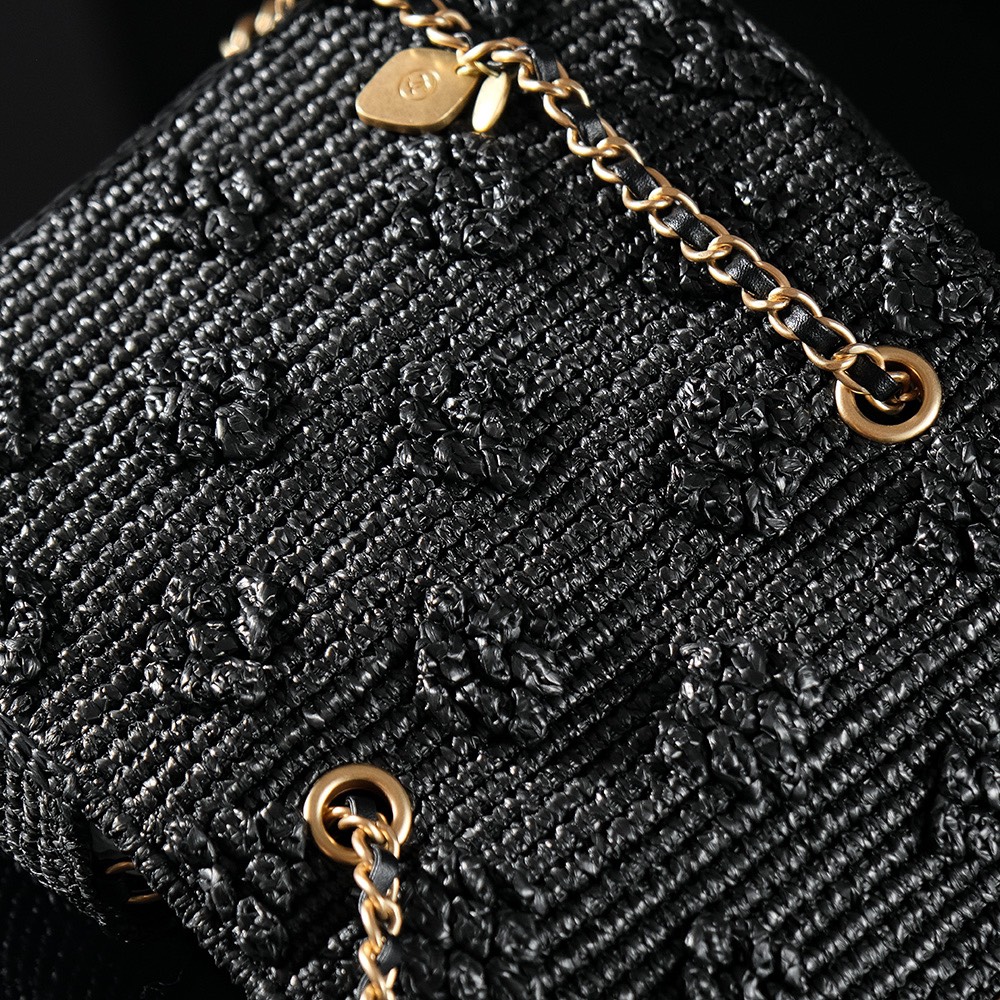 CHANEL 黑色編織原單迷你口蓋包 鏈條小方包｜歐美奢侈品精品推薦