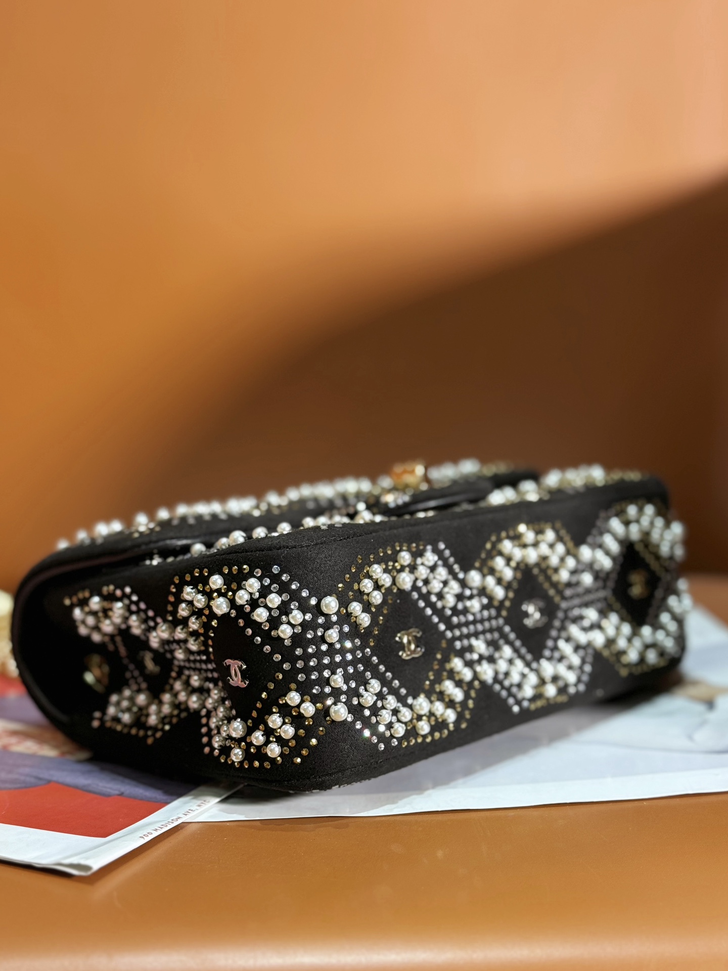 CHANEL 一比一珍珠鉚釘鏈條包 菱格設計手提肩背兩用包｜歐美奢侈品精品推薦