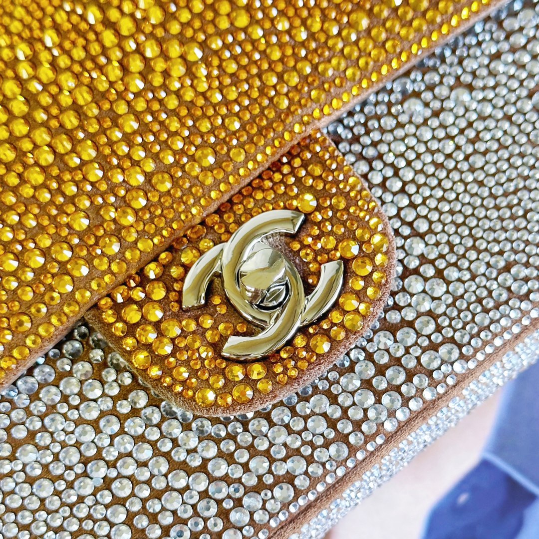 Chanel A貨金銀雙色水鑽晚宴包 閃耀奢華鏈條肩背包｜歐美奢侈品精品推薦