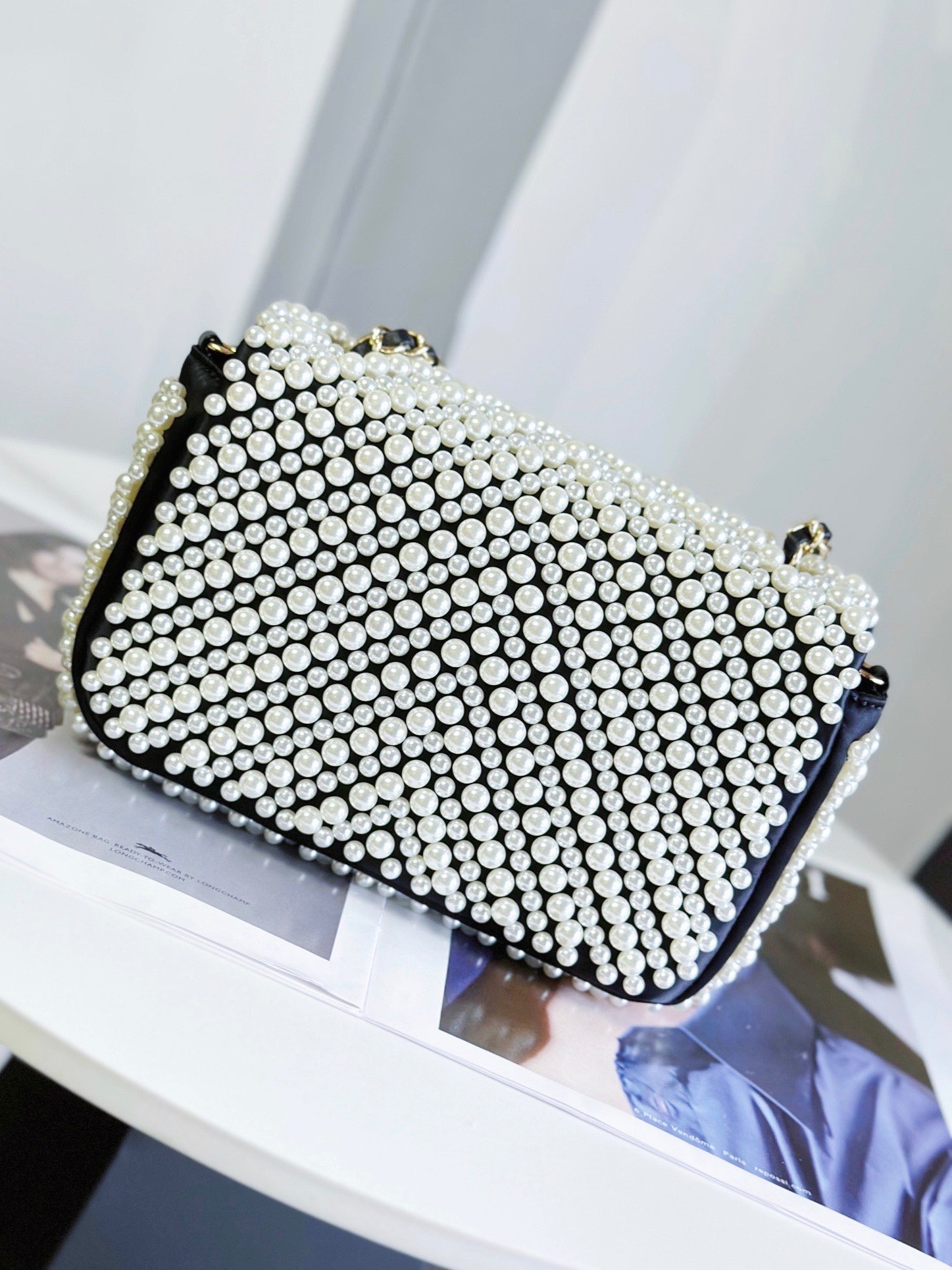 Chanel 一比一珍珠滿鑽包 優雅復古鏈條肩背包｜歐美奢侈品精品推薦
