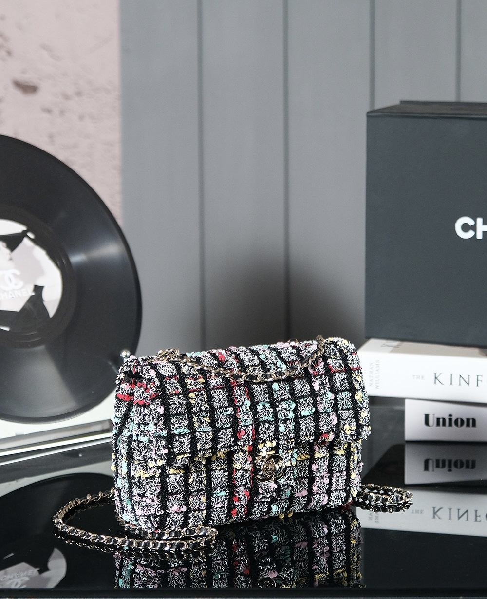 Chanel 原單多彩亮片編織鏈條包 菱格小型單肩包｜歐美奢侈品精品推薦