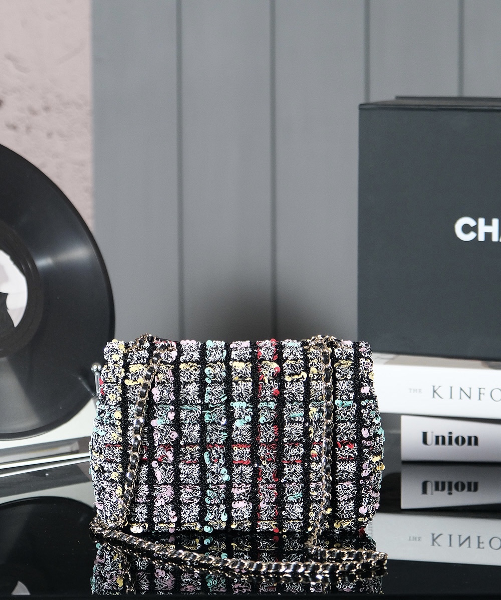Chanel 原單多彩亮片編織鏈條包 菱格小型單肩包｜歐美奢侈品精品推薦