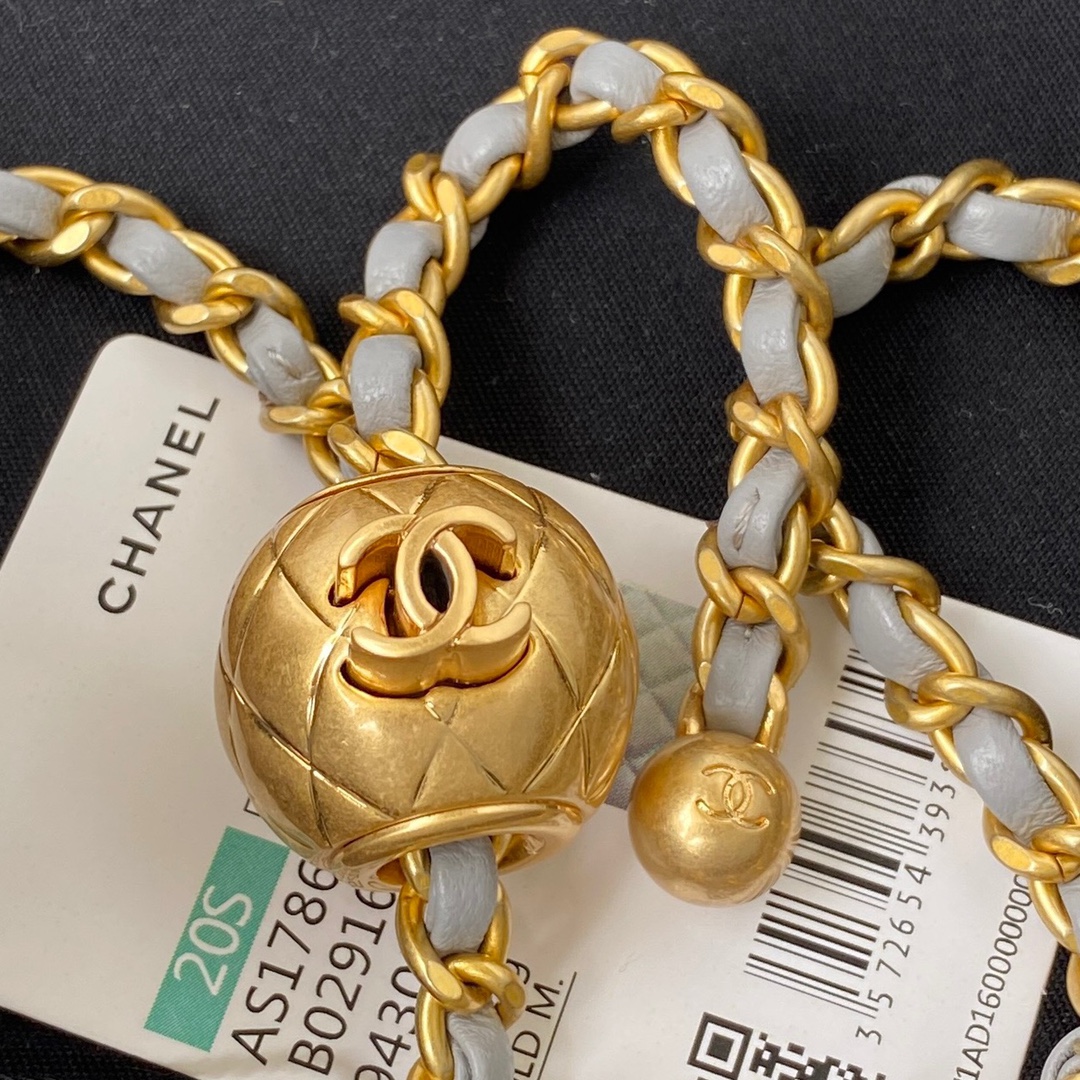 CHANEL高仿灰色金球鏈條包 女士菱格精品手袋 高級氣質百搭款｜歐美奢侈品精品推薦