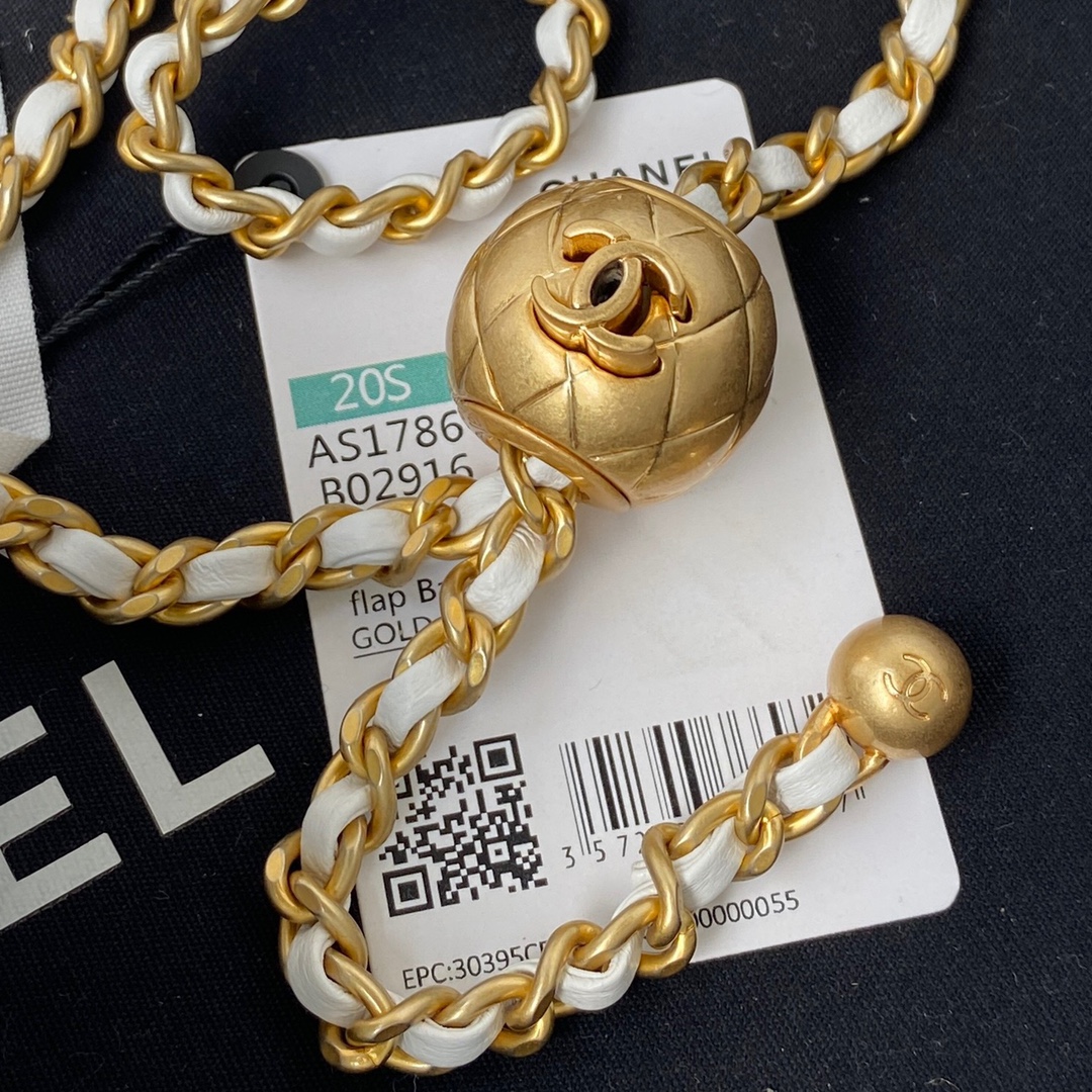 CHANEL高仿白色金球鏈條包 女士菱格精品包 經典百搭氣質款｜歐美奢侈品精品推薦