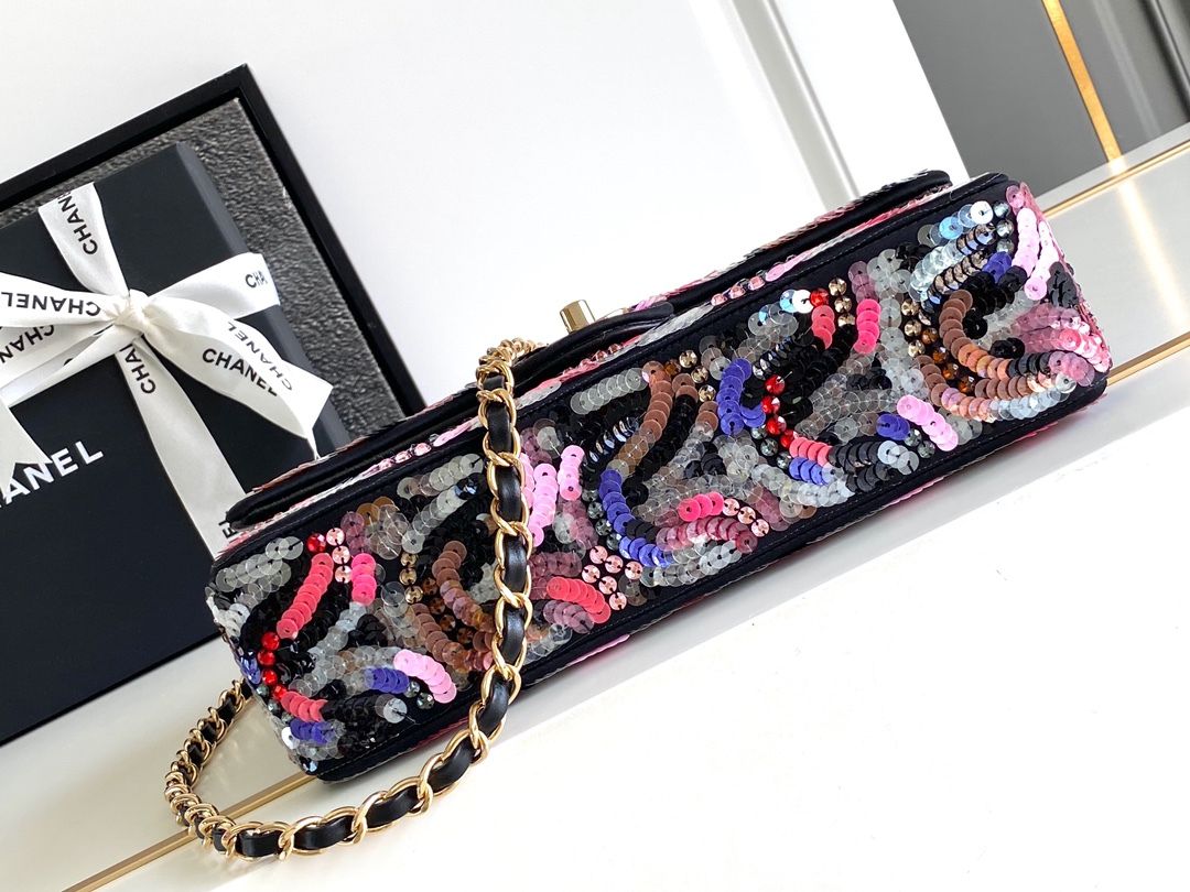 CHANEL高仿多色亮片鏈條包 女士菱格精品手袋 時尚奢華派對款｜歐美奢侈品精品推薦