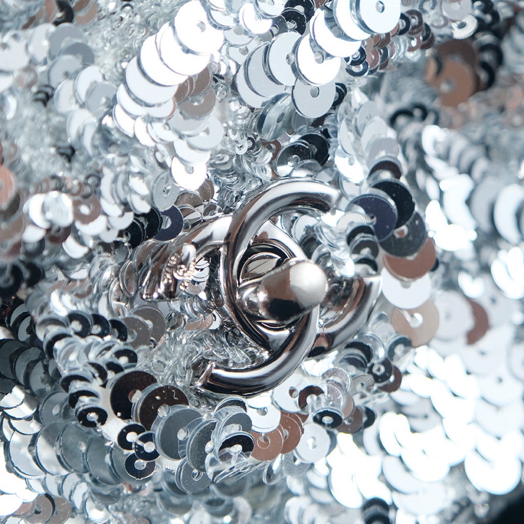 CHANEL高仿銀色亮片鏈條包 女士精品菱格手袋 晚宴閃耀奢華款｜歐美奢侈品精品推薦