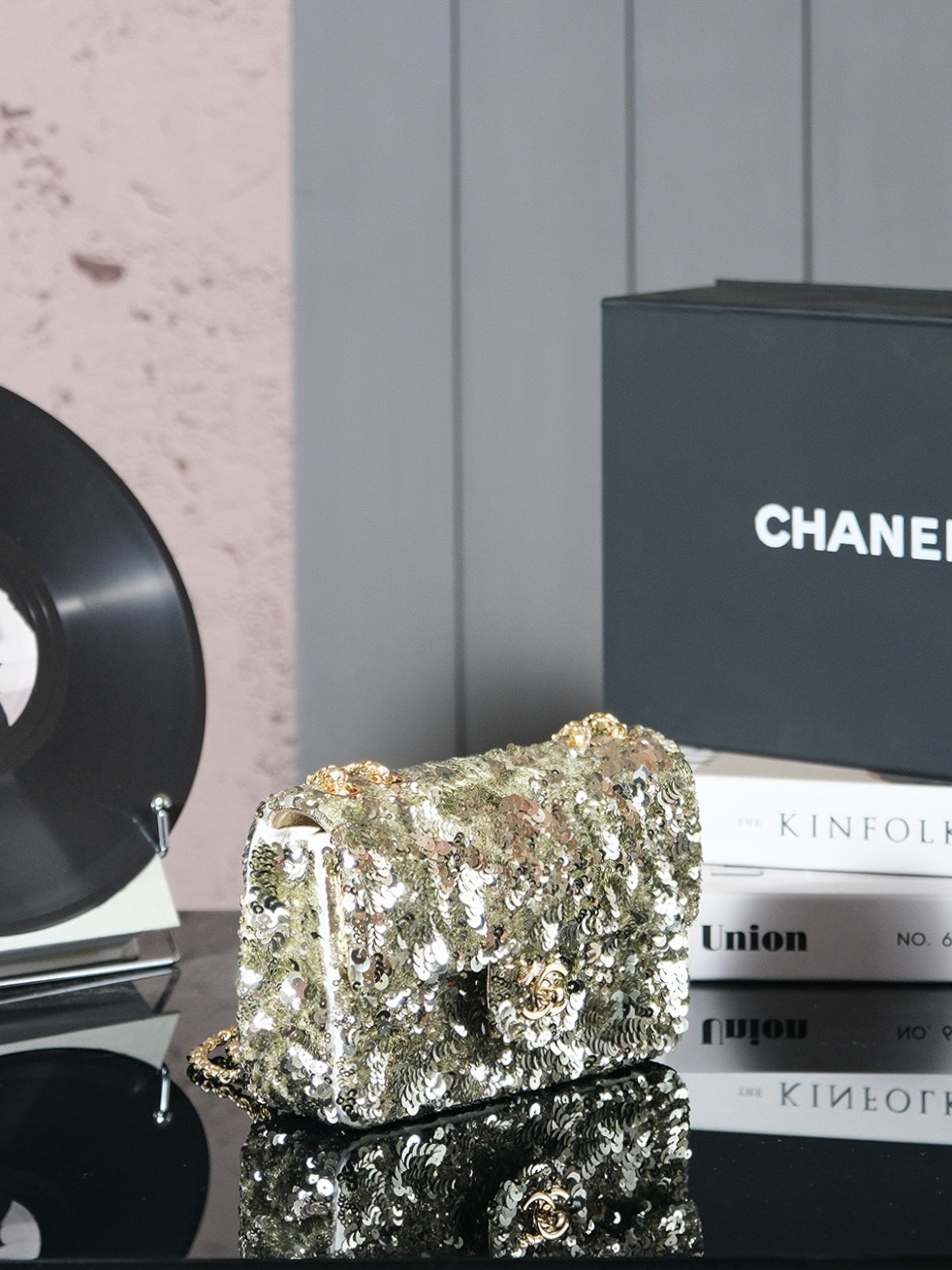 CHANEL一比一金色亮片鏈條包 女士精品菱格手袋 晚宴奢華氣場款｜歐美奢侈品精品推薦