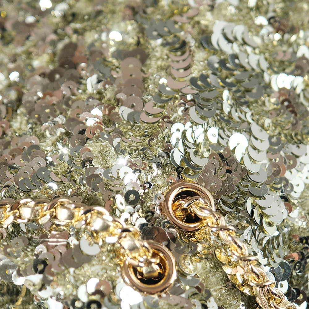 CHANEL一比一金色亮片鏈條包 女士精品菱格手袋 晚宴奢華氣場款｜歐美奢侈品精品推薦