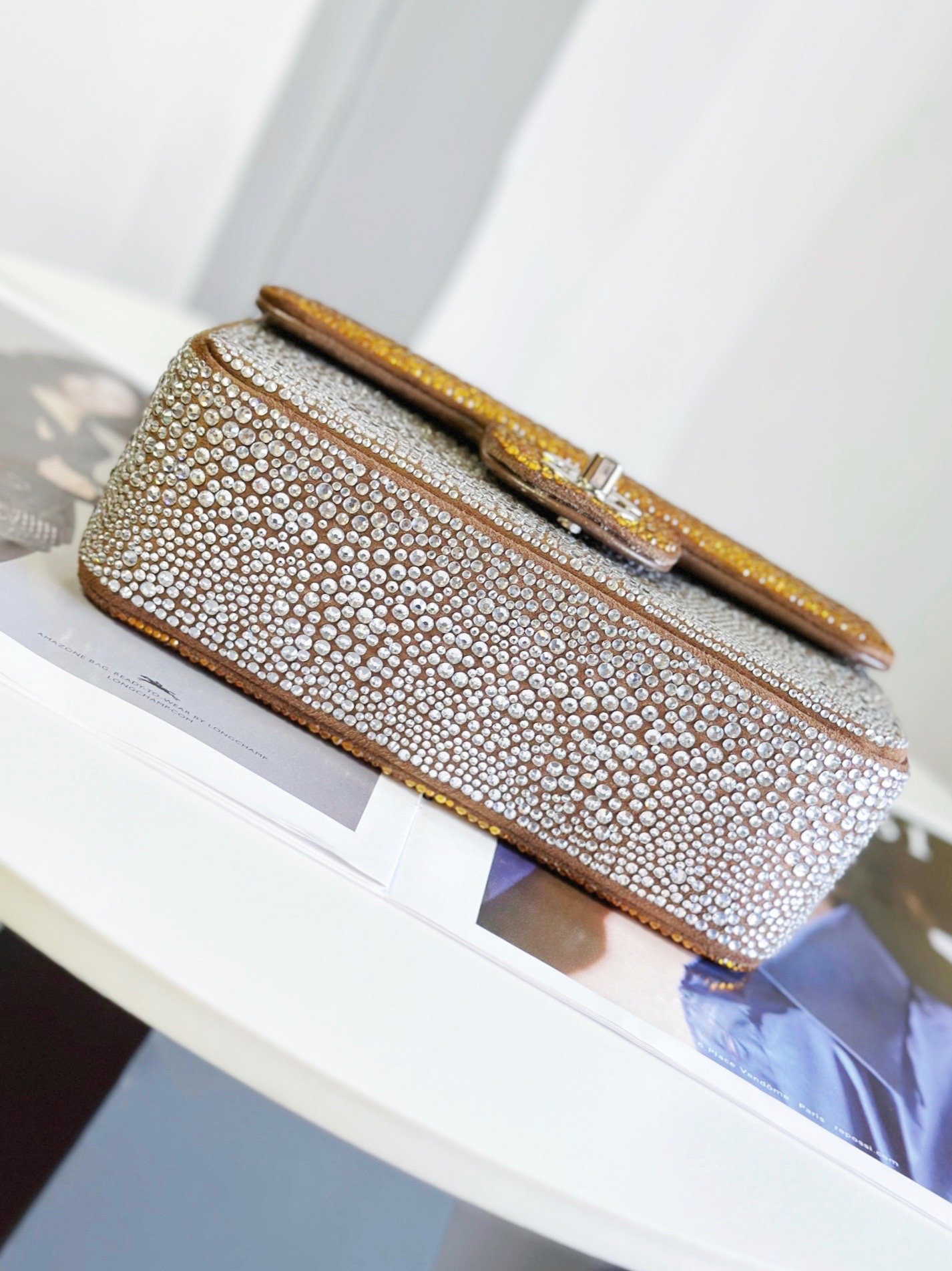 CHANEL一比一金銀撞色水鑽鏈條包 女士精品菱格包 奢華高級質感款｜歐美奢侈品精品推薦