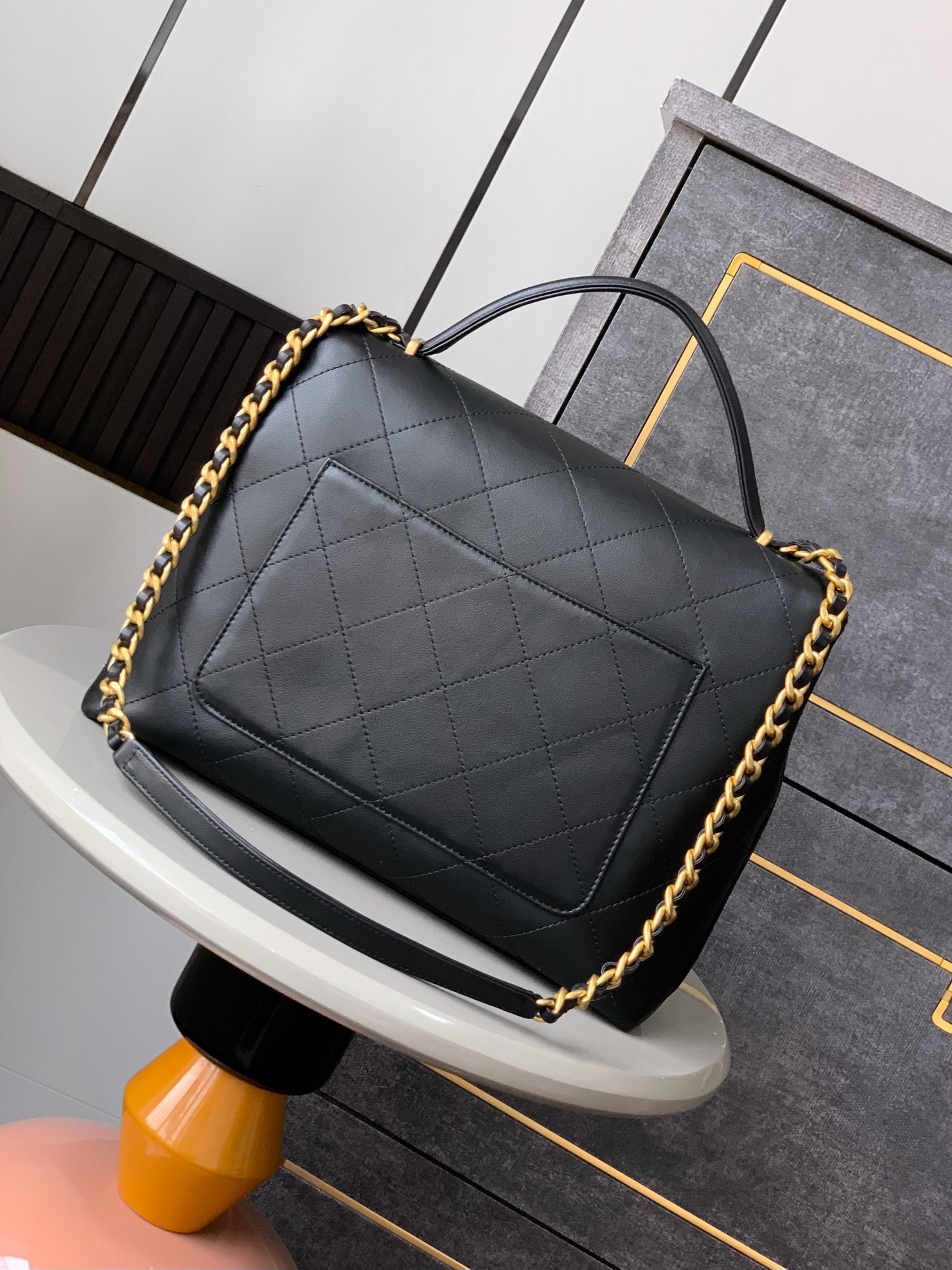 CHANEL原單黑色菱格手提鏈條包 女士優雅經典款 高質感真皮手袋｜歐美奢侈品精品推薦
