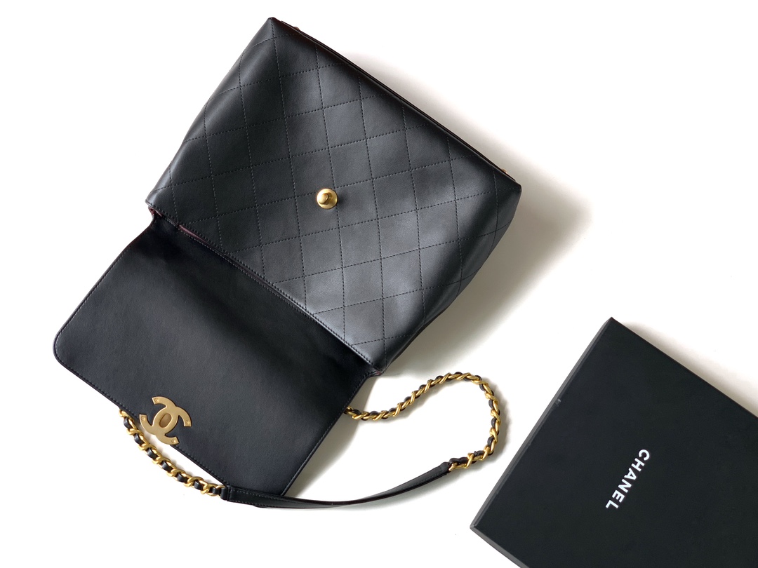 CHANEL原單黑色菱格手提鏈條包 女士優雅經典款 高質感真皮手袋｜歐美奢侈品精品推薦
