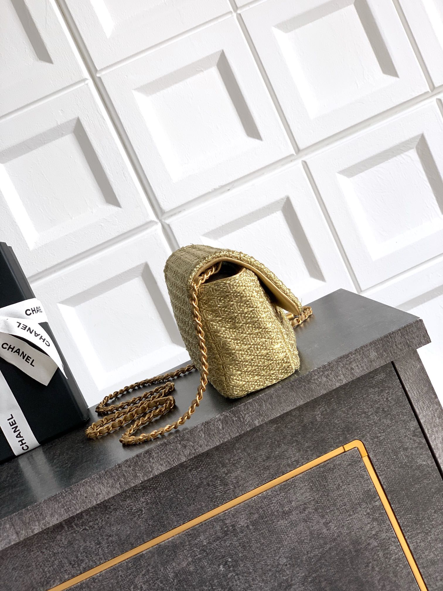 CHANEL高仿金色小香風鏈條包 菱格閃耀手提包 時尚派對氣質款｜歐美奢侈品精品推薦