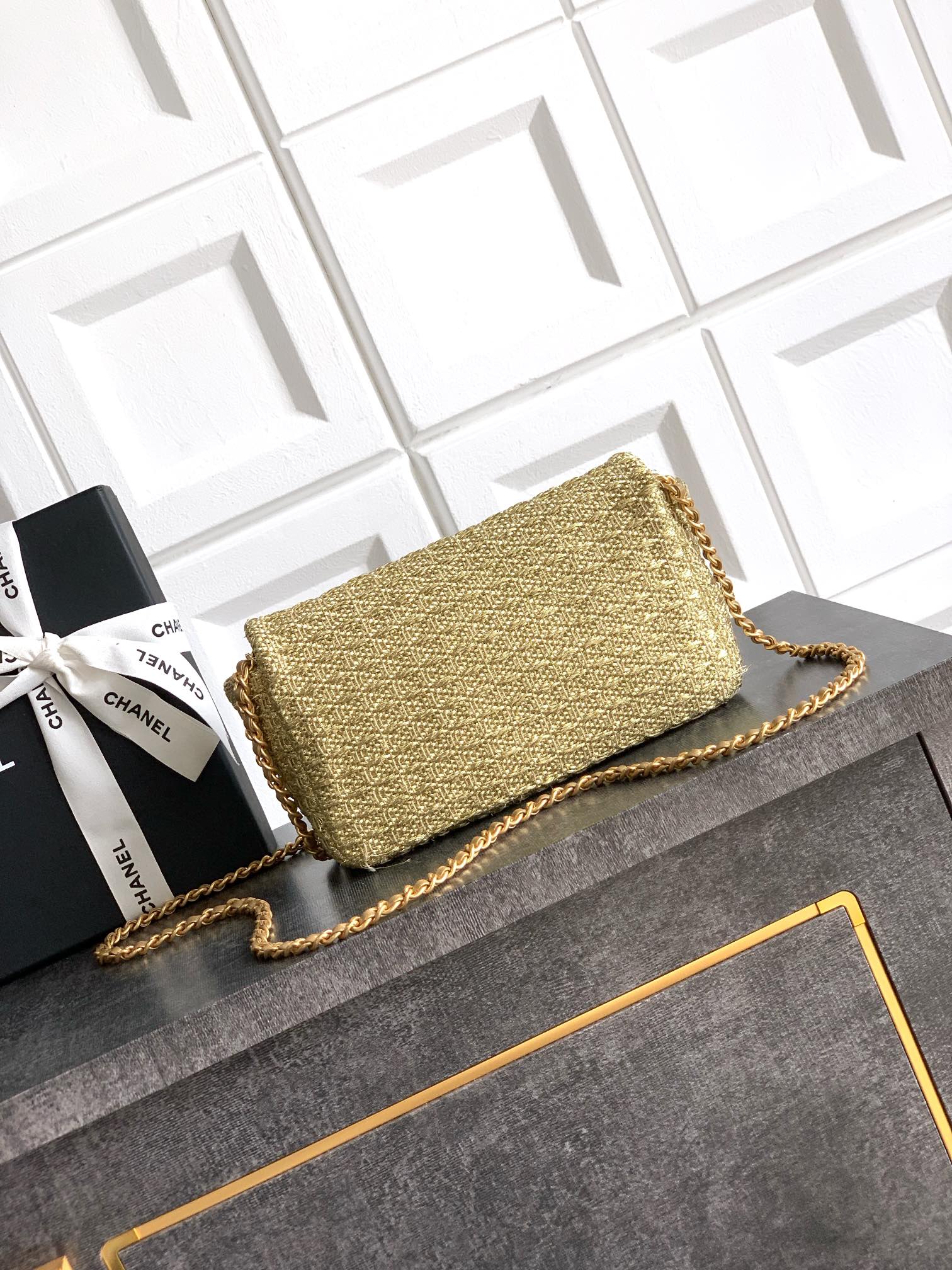 CHANEL高仿金色小香風鏈條包 菱格閃耀手提包 時尚派對氣質款｜歐美奢侈品精品推薦