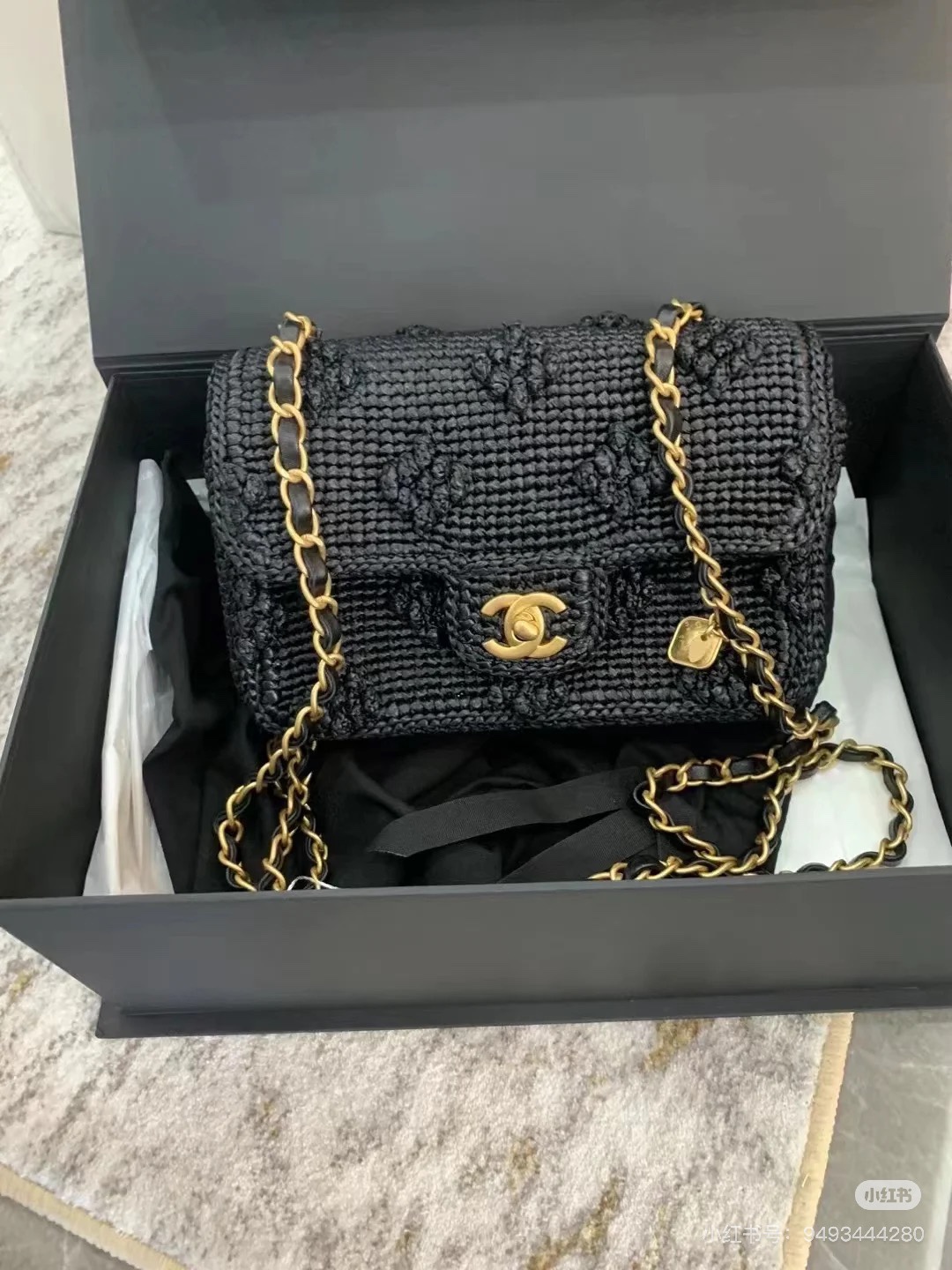 CHANEL高仿黑色編織鏈條包 夏季藤編風格精品 典雅質感小香包｜歐美奢侈品精品推薦