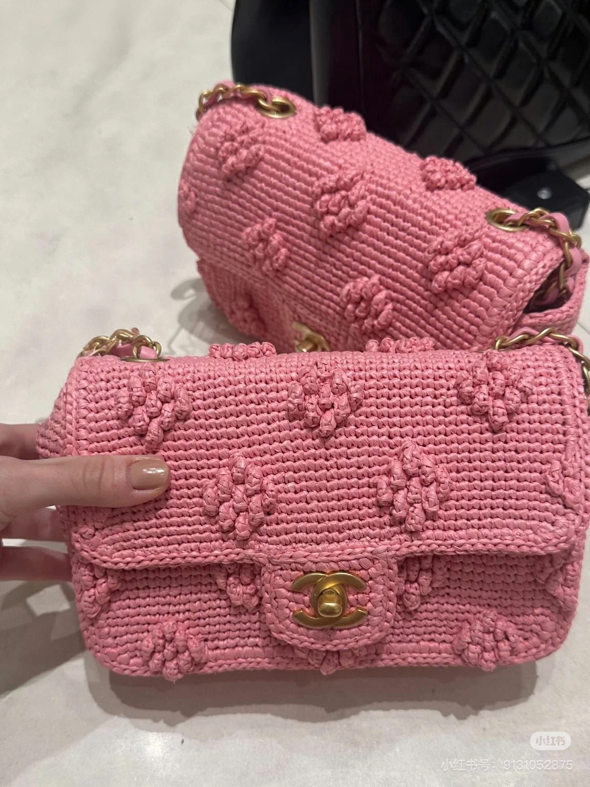 Chanel 高仿粉色針織鏈條包 氣質百搭新款 夏日柔美精品女包｜歐美奢侈品精品推薦